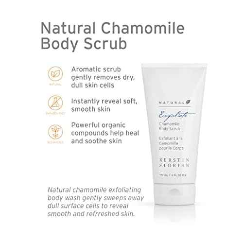 Kerstin Florian Natural Chamomile Body Scrub | Exfoliating Body Wash for Smooth Skin | Gentle Buffing Grains Reveal Skin's Natural Glow | Organic Bath and Shower Skincare | 6 fl oz