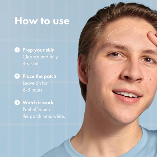 Hero Cosmetics Mighty Patch¢â Forehead Patch - Hydrocolloid Acne Pimple Patch, Contoured to Cover Larger Area of Zits and Blemishes - Drug-Free and Suitable for Sensitive Skin (5 Count)