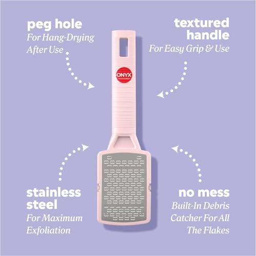Onyx Professional Stainless Steel Foot Rasp & Callus Remover with Debris Catcher