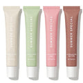 4 PCS Summer Special Lip Butter Balm, Hydrating, Nourishing Lip Care with Shea Butter & Olive Oil, Sheer Tinted Shine, Instant Moisture & Soothing Dry Lips (Vanilla/Mint/Coffee/Cake)
