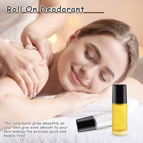 25 Glass Roll-On Bottles 30ml with Roller Ball & Funnels