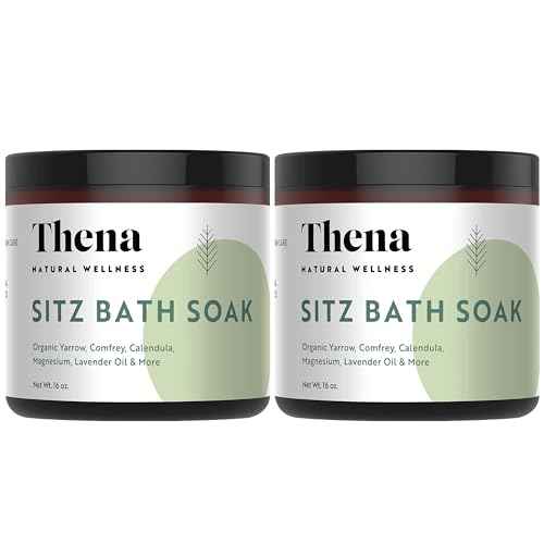 Thena Organic Sitz Bath Soak 2 Pack | Postpartum Essentials 100% Natural & Gentle with Pure Epsom & Dead Sea Salts Witch Hazel Lavender Essential Oil