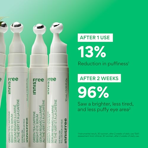 Innisfree Green Tea Caffeine Eye Serum with Cooling Roll-On