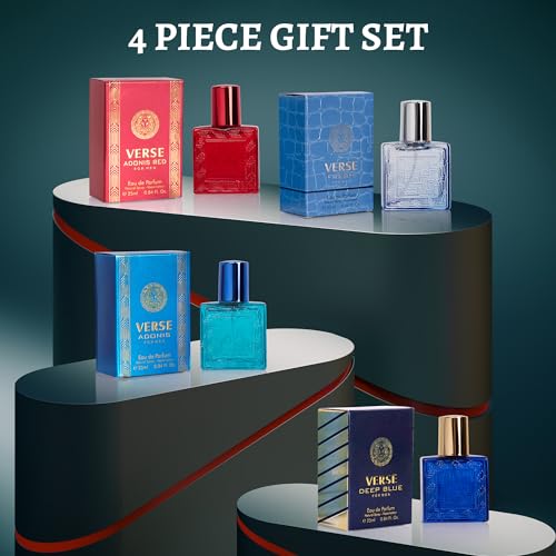 NovoGlow Verse Mini 4-Piece Cologne Gift Set for Men - 25ml
