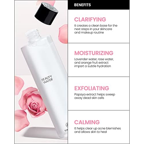 SON&PARK Beauty Water 2 Pack Set 340ml (11.49 fl. oz) | Rose Water Toner with Witch Hazel | Acne Treatment for Acne Prone Skin | Hydrating Exfoliating Daily Facial Cleanser | Korean Skin Care for Face