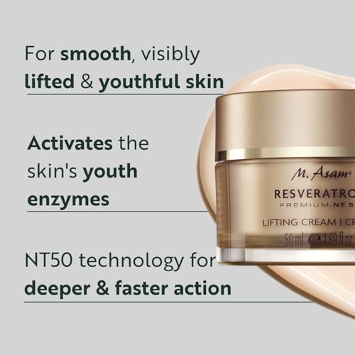 M. Asam RESVERATROL PREMIUM NT50 Lifting Cream (1.69 fl oz) ? Moisturizer Face Cream with Hyaluronic Acid, Facial Moisturizer for Firm and Smooth Skin, Vegan Skincare for Youthful Radiance
