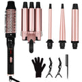 Vnina 5-in-1 Curling Wand Set 0.5-1.5 Inch Interchangeable Ceramic Curlers