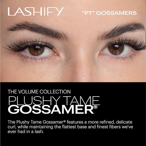 Lashify Plushy Tame 12mm Gossamer Lashes in Black, Easy DIY False Lashes for a Voluminous Yet Still Natural Look