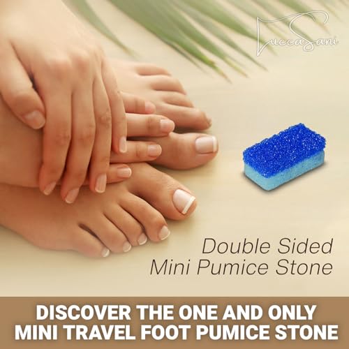 LuccaSani Travel Mini Foot Pumice Stone Callus Remover & Exfoliator (6 Pack)