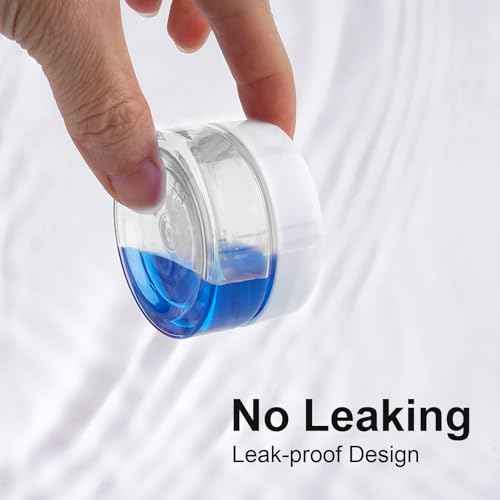 Cosywell Travel Cream Jars for Toiletries TSA Approved 0.7oz 4 Pack Refillable Cosmetic Containers Leak-proof Plastic Travel Size Containers with Lid for Lotion Makeup Cosmetics ( Clear)