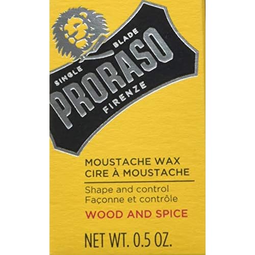Proraso Medium Hold Moustache Wax - Natural Finish Beard & Moustache Styling Wax - Cream-to-wax Formula - 0.5oz