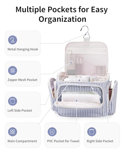 Narwey Hanging Travel Toiletry Bag for Women - Large Makeup Organizer