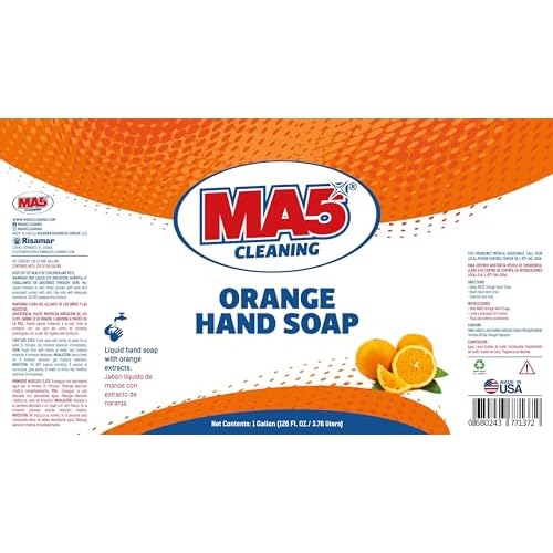 MA5x Cleaning Orange Liquid Hand Soap Refill | General Purpose Hand Cleaner with Orange Extract | Gallon | Pack of 1