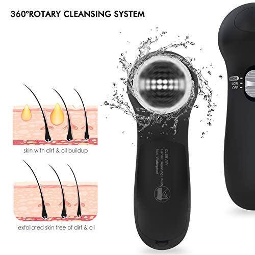 Electric Face Cleansing Brush with 6 Brush Heads