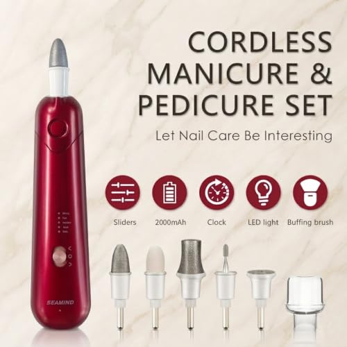 5-in-1 Electric Nail File Kit - Cordless Manicure & Pedicure Set