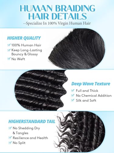 Boho Braiding Hair 18 Inch Curly Virgin Human Hair 100g