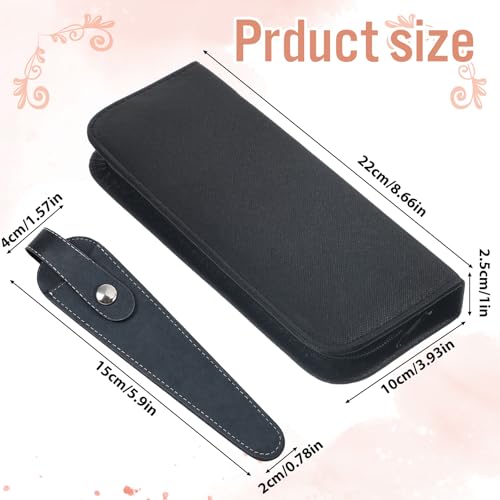 2-Pack Hair Scissor Case with Zipper & Suede Leather