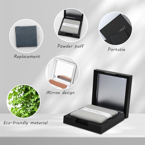 200 Face Oil Blotting Sheets with Mirror Travel Box& Puff, Linen Fiber Gentle Oil Control Film Not Destroy Base Makeup Face Oil Absorbing Sheets (Coniferous Tree, Box+Refill total 200 sheets)