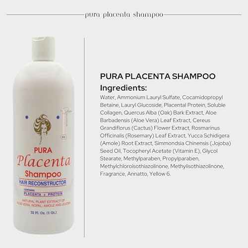 Cabellina Pura Placenta Reconstructor Shampoo with Proteins, Keratin Amino Acids & Natural Oils - 32 fl oz - 1 Count