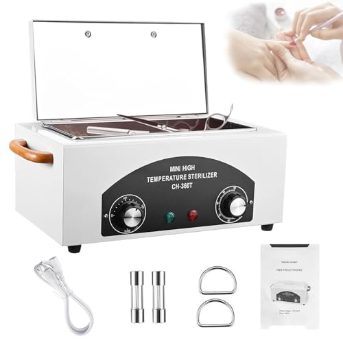 High Temperature Sterilizer Autoclave Machine,110V 300W 1.5L £¬Nail Tool Sterilizer with Timer for Sundry Beauty Hair Nail Metal Tools£¬Metal Tool Cleaner Machine