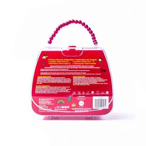 Lip Smacker Hello Kitty Nail Polish & Flavored Lip Balm Makeup Tote - Moisturizing Balms, Colorful Nail Polishes, Sanrio Accessory Ring, Stylish Tote Bag, Perfect Glam Gift for Hello Kitty Lovers