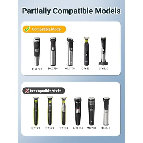K-Mains 15V Charger Cord Fit for Philips HQ8505 Power Cord Fit for Norelco Series 3000 5000 6000 7000 9000 MG5750 MG7750 MG7790 Phillips Aquatec Arcitec Multigroom Shaver Electric Razor Beard Trimmer