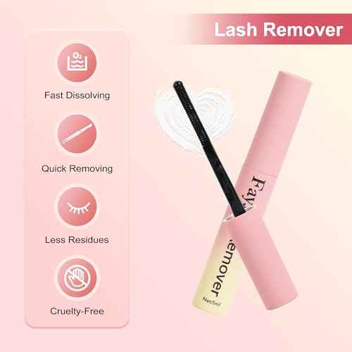 Eyelash Adhesive Remover, Hypoallergenic, Fast Dissolve & Quick Remove Glue for Eyelash Extensions with Less Residues, 5ml Remover for Lash Cluster