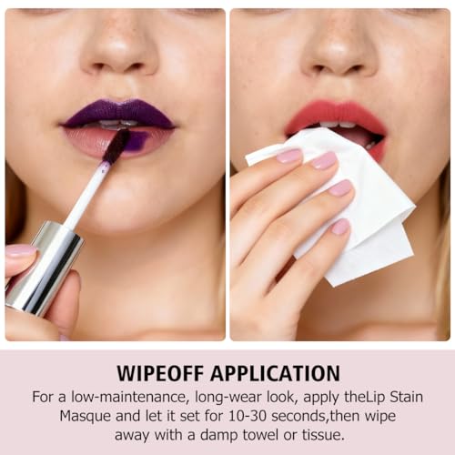 VaaKav 01 Strawverry Kiss Peel Off Lip Stain & Lip Liner, Waterproof 2-in-1 Makeup