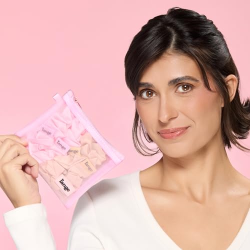 L'ANGE HAIR Satin Scrunchies Set - Medium, Crease-Free, Champagne/Blush