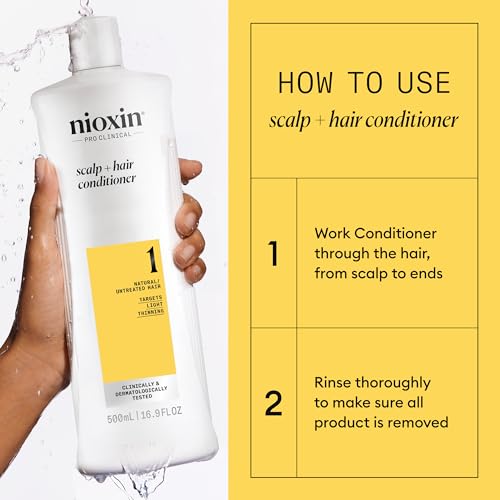 Nioxin System 1 Scalp Therapy Conditioner, Natural Hair with Light Thinning, 16.9 oz