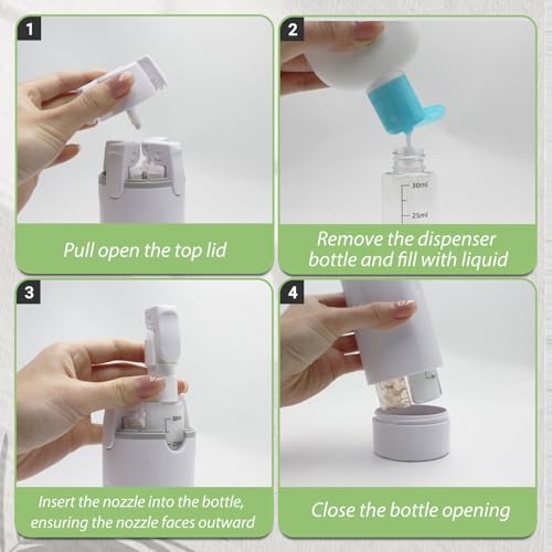 4-in-1 Travel Dispenser Bottle Set with Cleaning Brush - 30ml