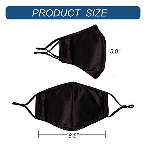 Breathable Silk Mesh Face Mask for Women with Nose Wire Mulberry Black Cloth Satin Sport Run Gold Mascarillas Cubre Bocas Washable Reusable Cotton Fabric Adult Fashion Comfortable Adjustable Cover