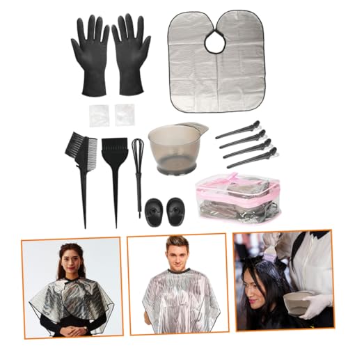 Hair Dyeing Tool Kit with Brush, Bowl, Gloves & Cape