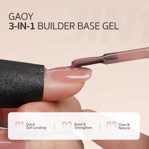 Rubber Base Gel Nail Builder 16ml Nude Sheer Pink 3-in-1 Soak Off Strengthener