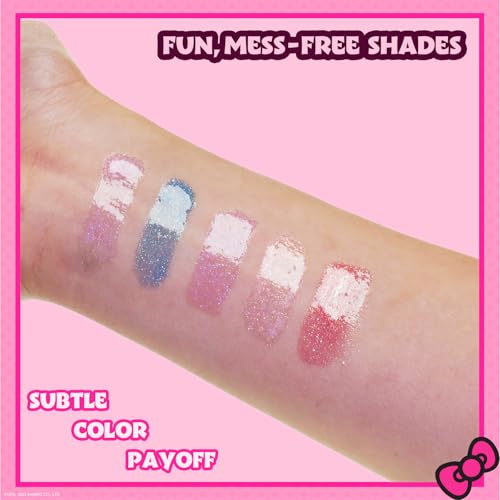 Hello Kitty 5 Pc Plant Based, Moisturizing Lip Gloss Makeup Set for Girls Kids Toddlers, Perfect for Parties Sleepovers Makeovers Birthday Gift for Girls 3 Yrs+ by Townley Girl