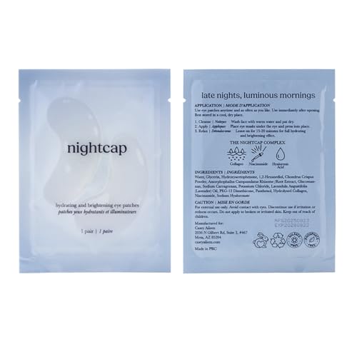 Nightcap Under Eye Patches ? Cooling Hydrogel Eye Masks for Puffy Eyes, Dark Circles & Tired Skin ? Collagen, Hyaluronic Acid, Niacinimide? 24 Pair Set