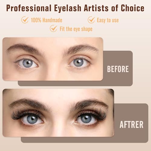 Classic Volume Lash Extension, 0.15 C Curl 8-15mm Mixed Eyelash Extension Lash Trays, Super Matt Black Individual Lash Extensions for Professional Salon Use