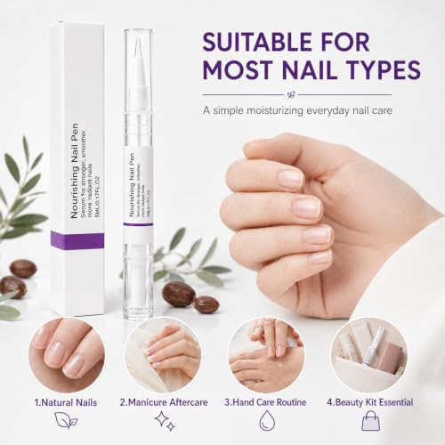 Nourishing Nail Care Pen with Cuticle Oil – For Brittle Nails, 2pcs