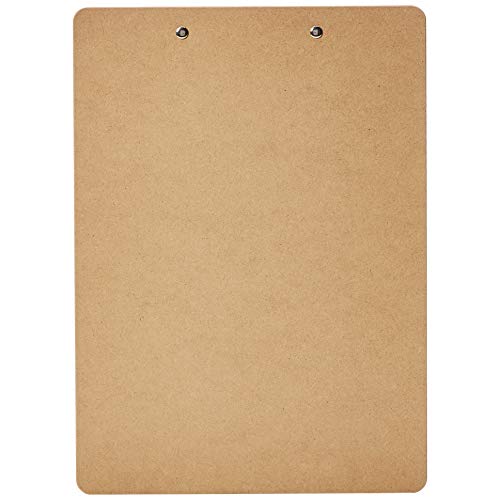 Amazon Basics Hardboard Office Clipboard, 6-Pack, Brown