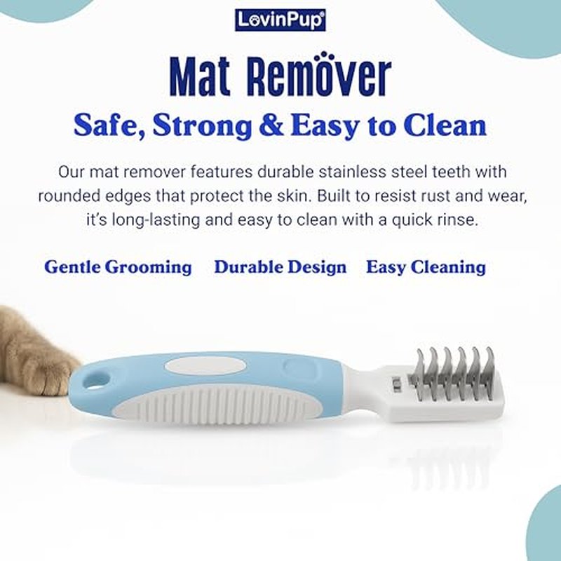Professional Dematting Comb for Dogs & Cats - Stainless Steel Grooming Tool