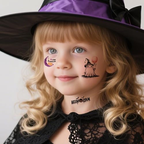 Halloween Temporary Tattoos for Kids - 10 Sheets 150+ Designs