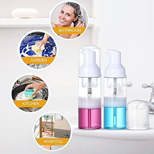 35 pcs 2oz Foam Soap Dispensers Mini Cleaning Plastic Refillable Travel Bottles with Pump for Hand Sanitizer Lash Shampoo Castile Liquid