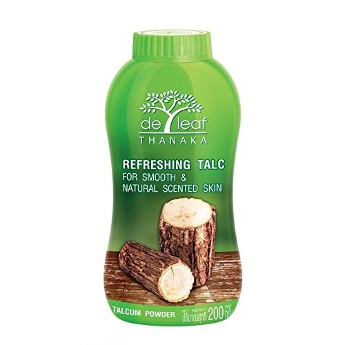 DE LEAF THANAKA Refreshing Talc Smooth and Natural Scented Skin, Talcum Powder Beauty Skincare Face Body Clean Fresh Cooling Sooth Irritation, 180 g 1 Pack Count