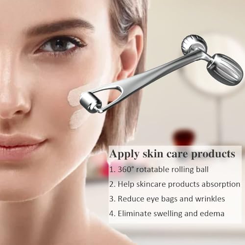 Yeamon Gua Sha Face Roller - Dual Head Stainless Steel Facial Massage Tool