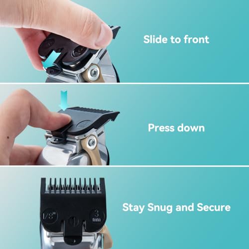 Wahl Clipper Guards Set, 10-Piece (1/16" to 1"), Black