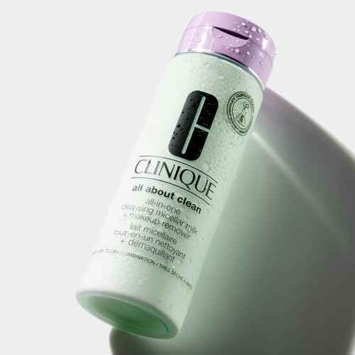 Clinique 3-Step All About Clean All-in-One Cleansing Micellar Milk + Makeup Remover With Glycerin + Vitamin E, 6.7 Fl Oz
