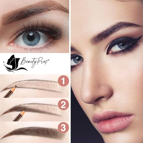 BeautyPros Waterproof Eyebrow Pencil Set - 6 Colors