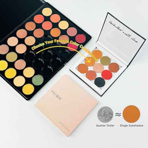 Pink Magnetic Refillable Makeup Palette with Mirror ? Lightweight, Durable, Travel-Ready Case for Eyeshadow, Blush, Lipstick ? Includes Spatula & 20 Stickers ? Small, Waterproof Paperboard