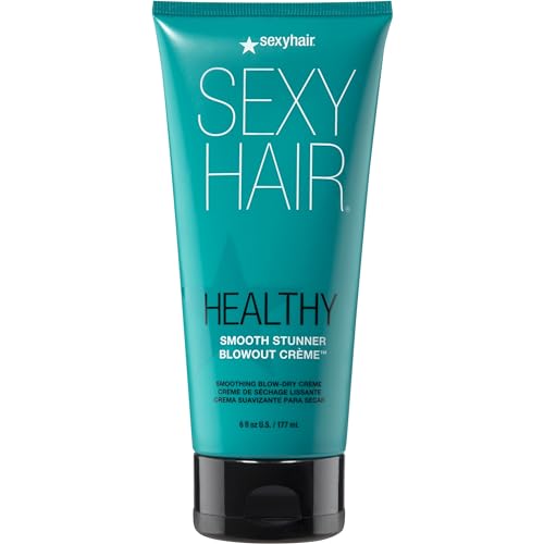 SexyHair Healthy Smooth Stunner Blowout Cr?me, 6 oz | Nourishes Dry Hair | Provides Added Moisture | Sealing Hair Cuticle
