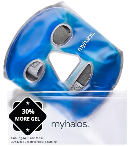 MyHalos Blue Ice Face Mask for Migraine & Swelling Relief, Cooling Gel Pack